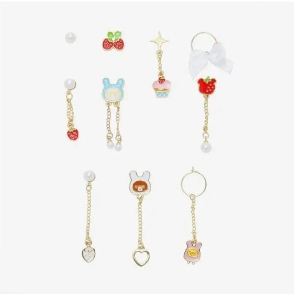 Rilakkuma Sanrio Lolita mismatch earring set NWT